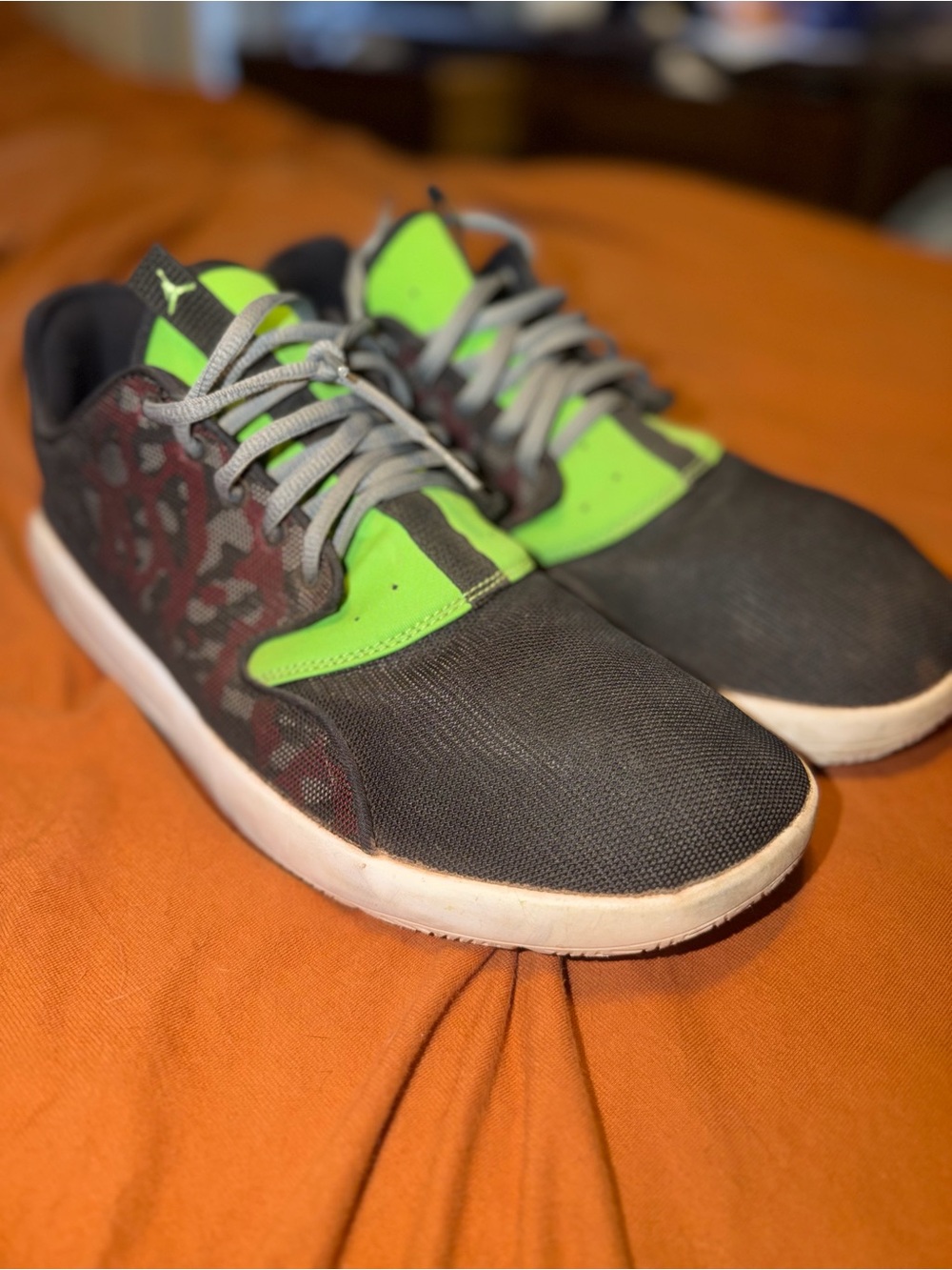 Jordan Men's Sneakers - Black & Neon Green